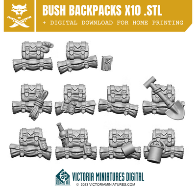 Van Diemen's World Devils Backpacks x10 .STL Download Victoria Miniatures