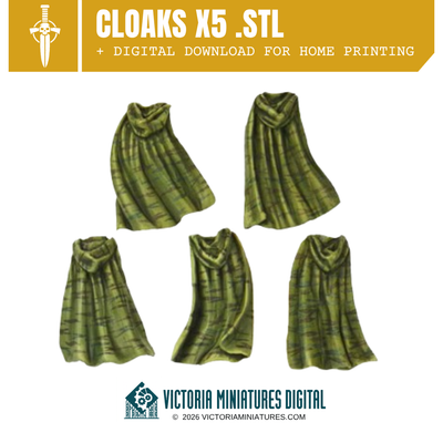Cloaks x5 .STL Download Victoria Miniatures