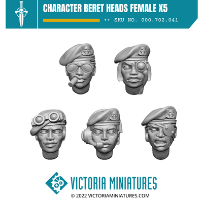 Character Beret Heads Female x5