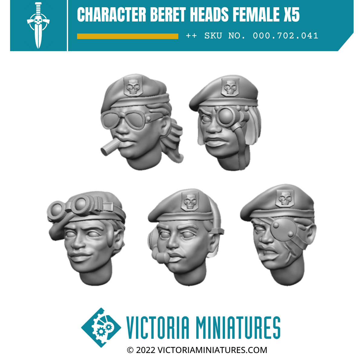 Character Beret Heads Female x5