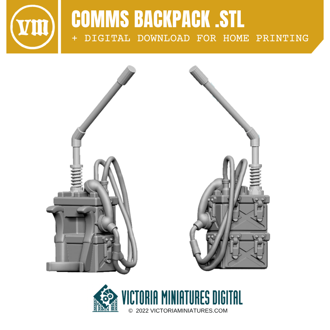 Comms Backpack .STL Download Victoria Miniatures