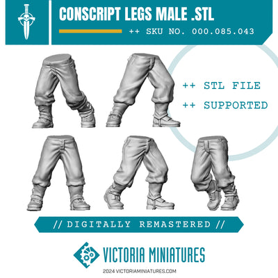 Conscript Legs Male Remastered. STL Download
