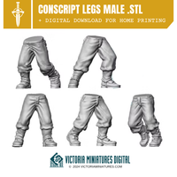 Conscript Legs Male Remastered. STL Download Victoria Miniatures