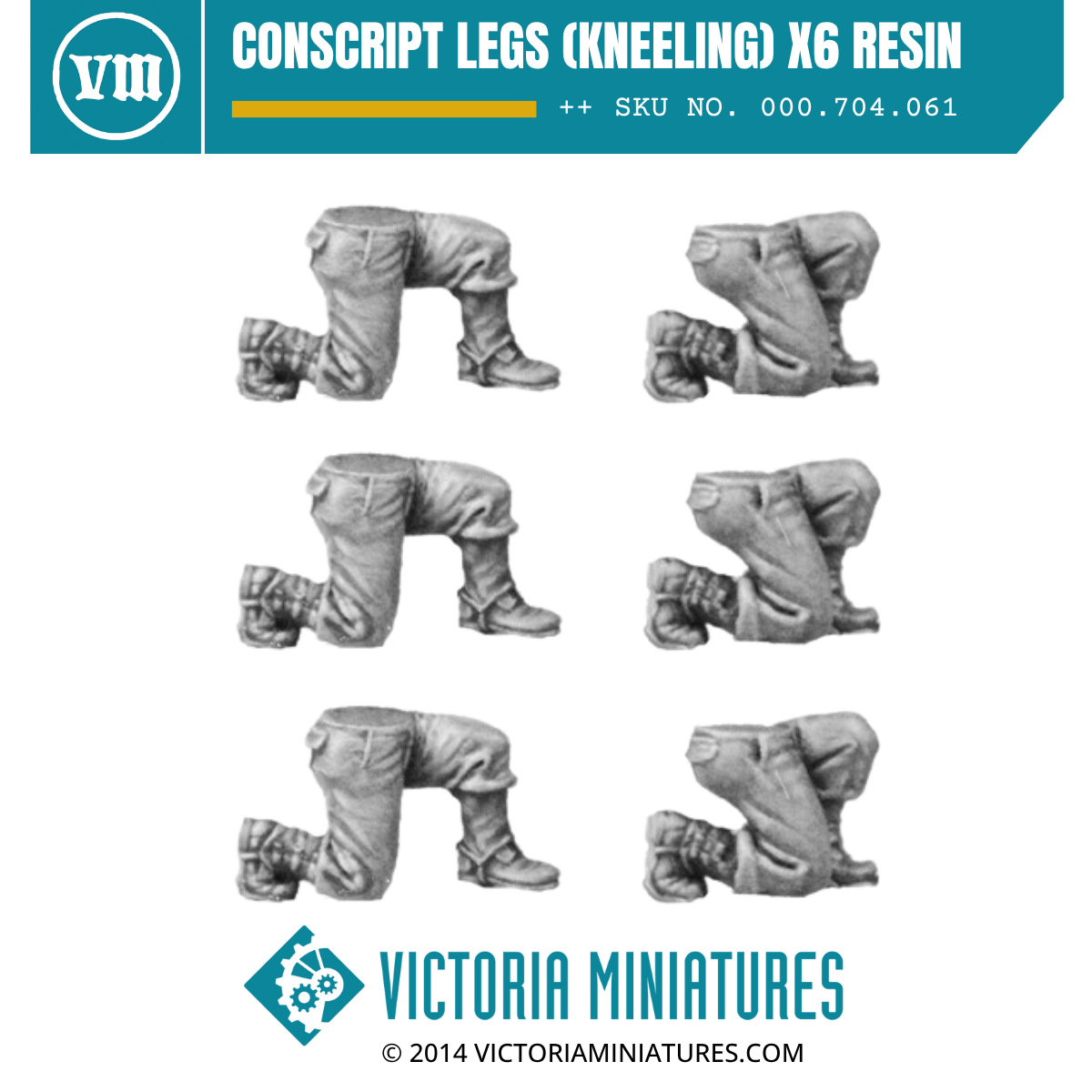 Conscript Legs (kneeling) x6 Resin