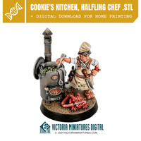 Cookie's Kitchen. Halfling Chef .STL Download Victoria Miniatures