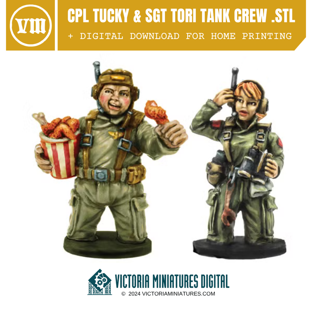 Cpl Tucky & Sgt Tori Tank Crew .STL Victoria Miniatures