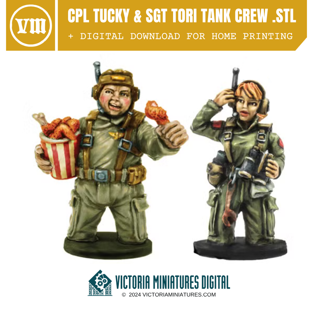 Cpl Tucky & Sgt Tori Tank Crew .STL Victoria Miniatures