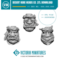 Desert Ogre Heads x3 .STL Download