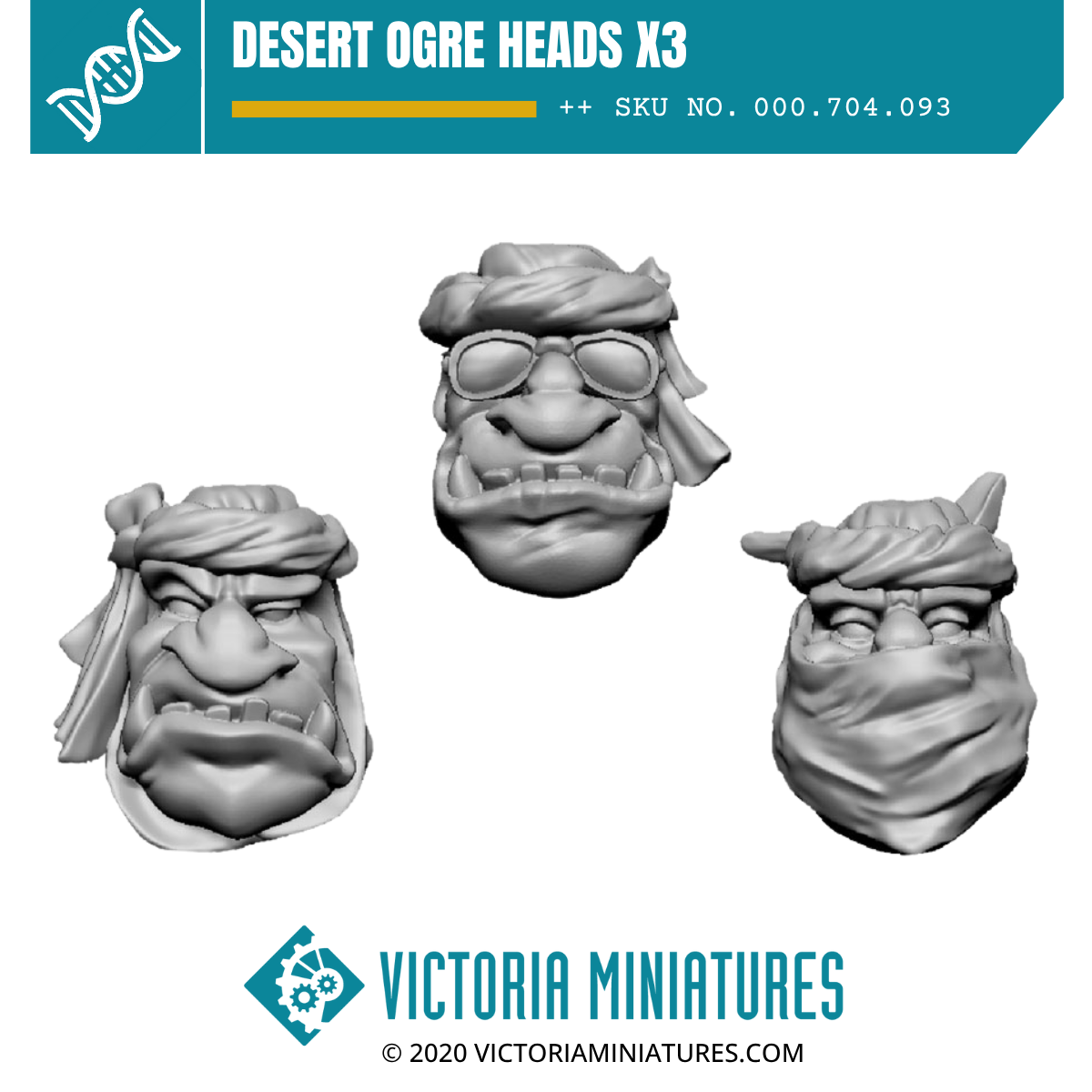 Desert Ogre Heads x3