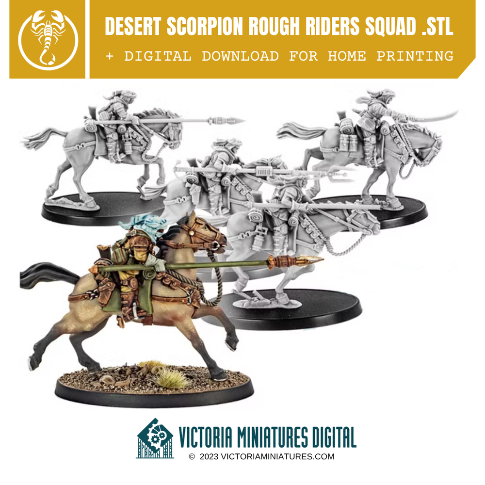 Desert Scorpions Rough Rider Squad .STL Download Victoria Miniatures