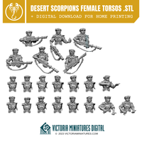Desert Scorpions Female Torsos .STL Download Victoria Miniatures