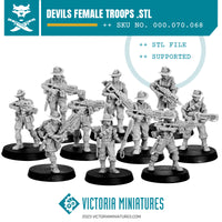 Van Diemen's World Devils 10 Woman Squad .STL Download