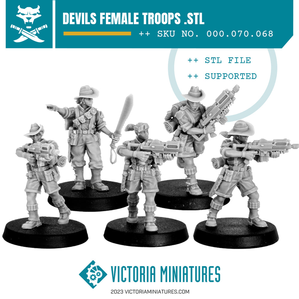 Van Diemen's World Devils 10 Woman Squad .STL Download