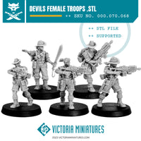 Van Diemen's World Devils 10 Woman Squad .STL Download