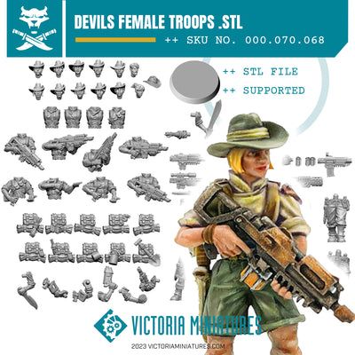 Van Diemen's World Devils 10 Woman Squad .STL Download