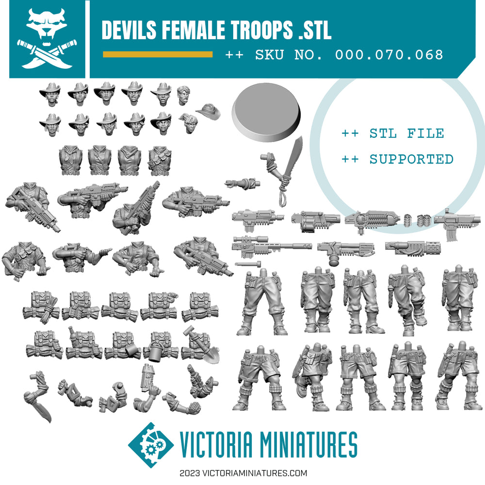 Van Diemen's World Devils 10 Woman Squad .STL Download