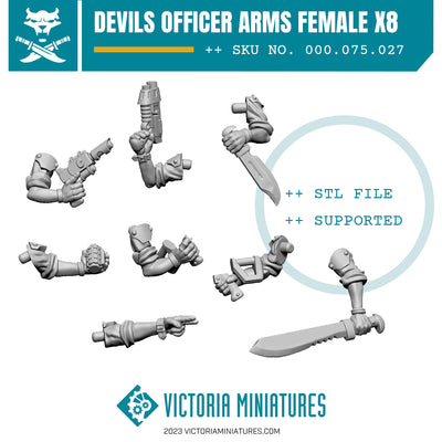 Van Diemen's World Devils Officer Arms Female x8 .STL Download