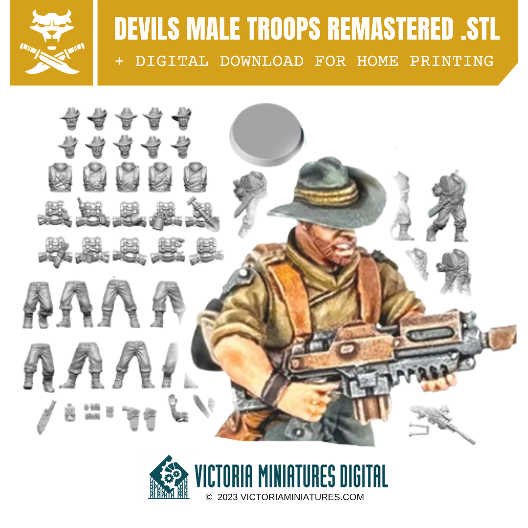 Devils Male Troops Remastered .STL Download Victoria Miniatures