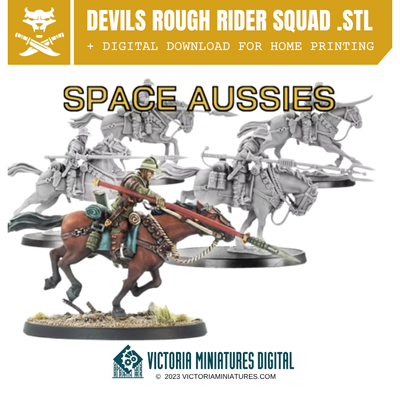 Van Diemen's World Devils Rough Rider Squad .STL Download Victoria Miniatures