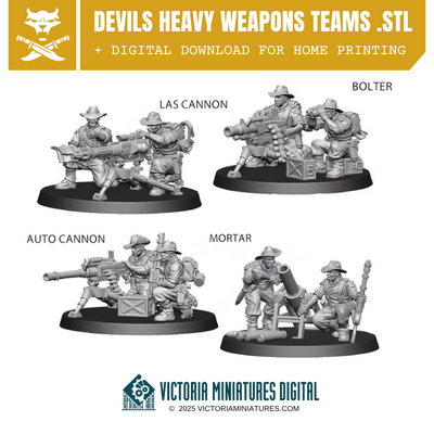 Devils Heavy Weapons Teams .STL Download Victoria Miniatures