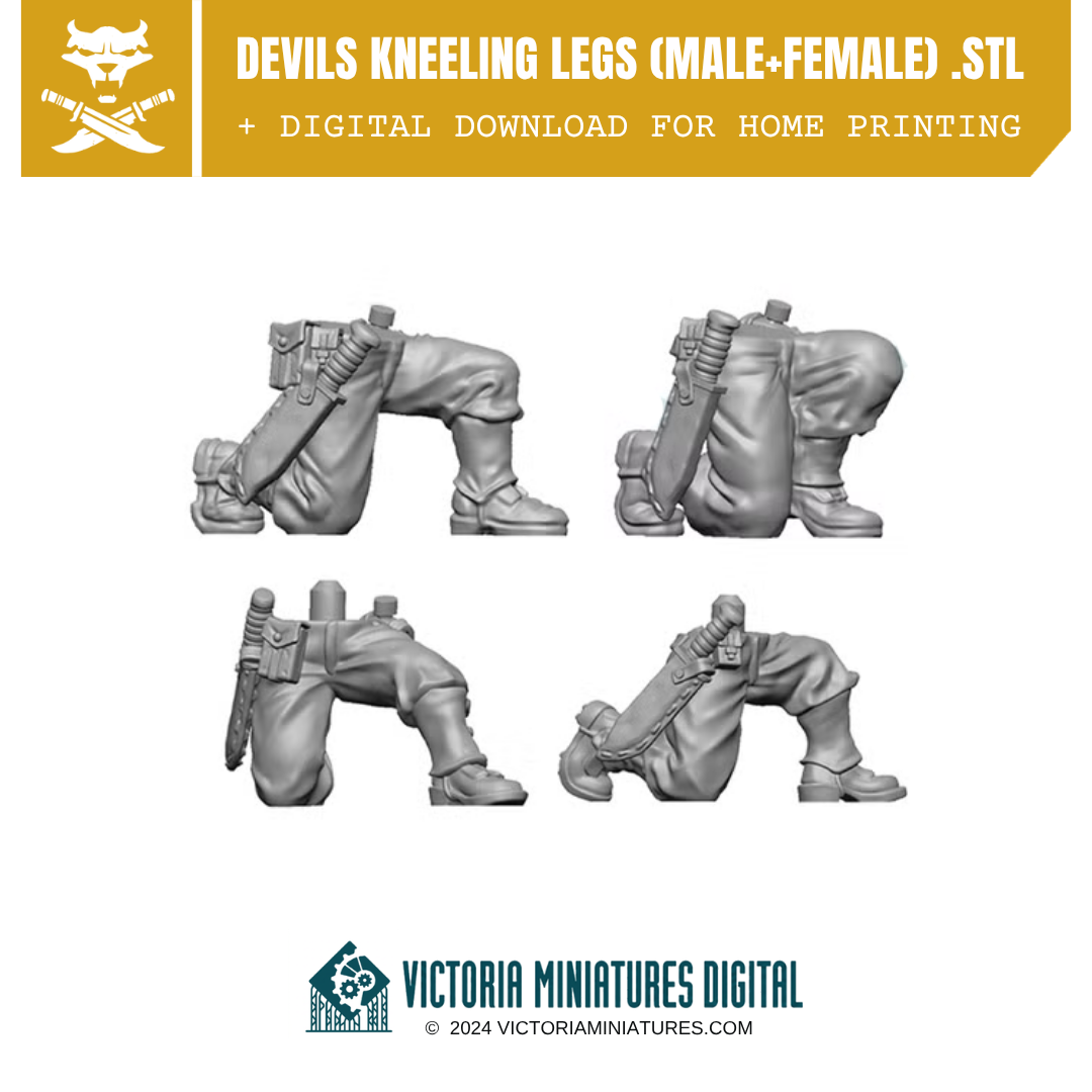 Devils Kneeling Legs Male and Female .STL Download Victoria Miniatures