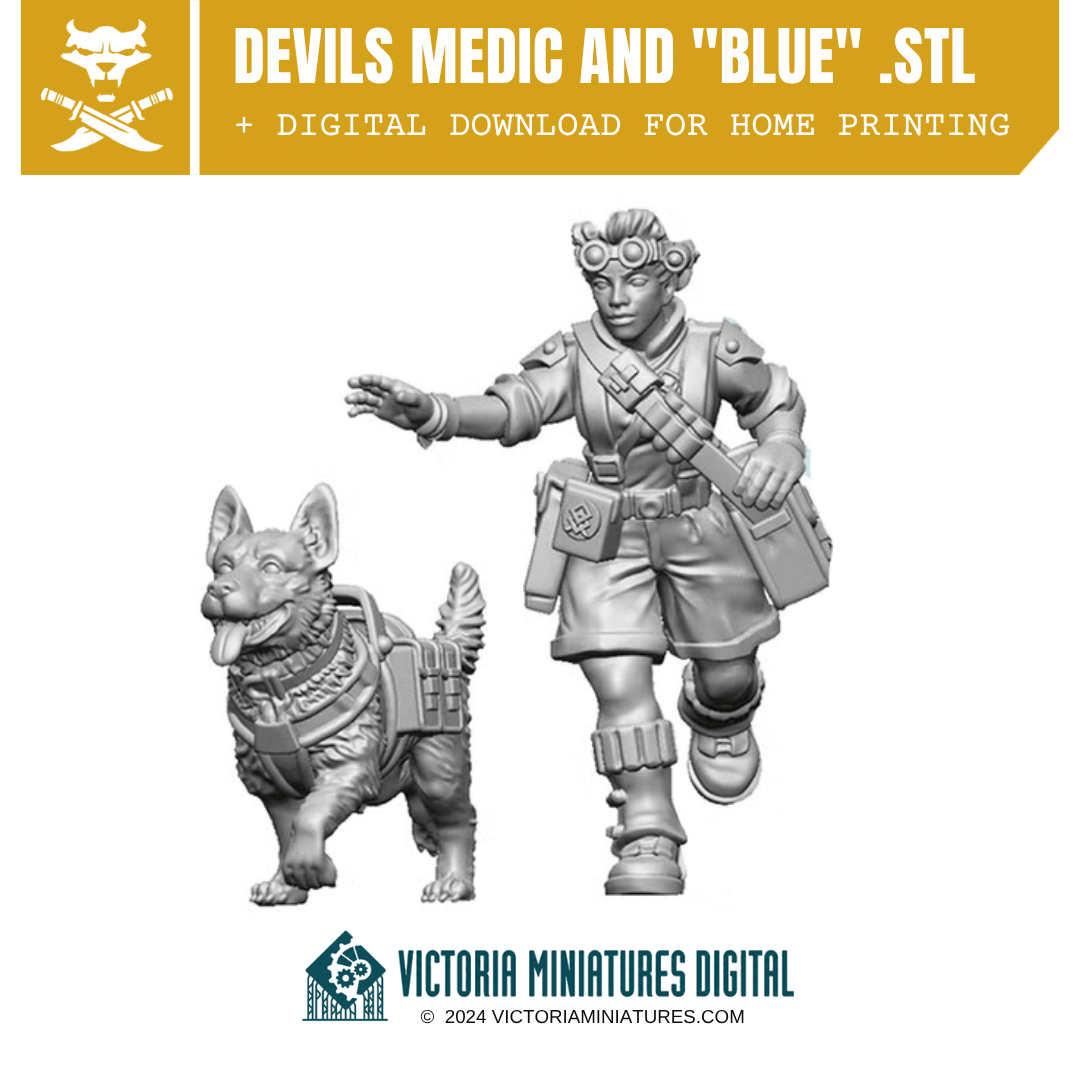 Devils Medic and 'Blue' .STL Download Victoria Miniatures