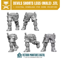Devils Shorts Legs x5 Male .STL Download Victoria Miniatures