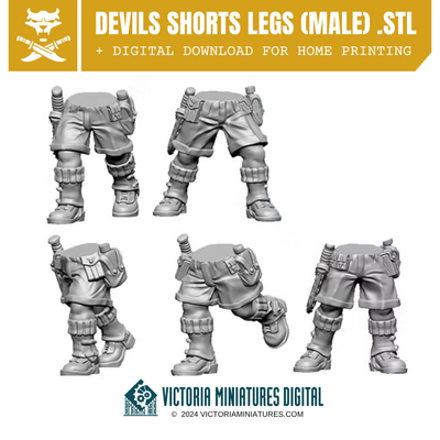 Devils Shorts Legs x5 Male .STL Download Victoria Miniatures
