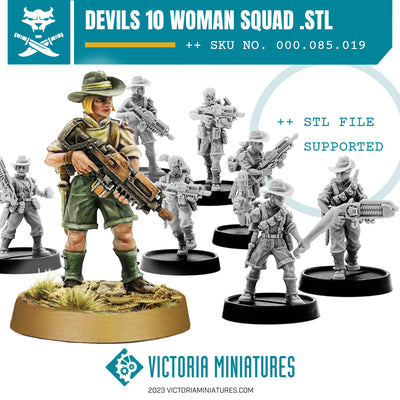 Van Diemen's World Devils 10 Woman Squad .STL Download