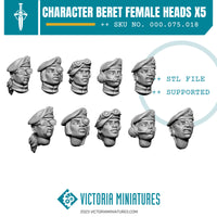 Character Beret Heads Female x5 .STL Download
