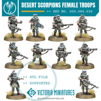 Desert Scorpions Modular Female Troops .STL Download