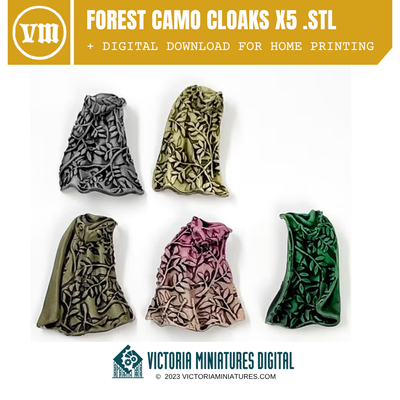 Forest Camo Cloaks x5 .STL Download Victoria Miniatures
