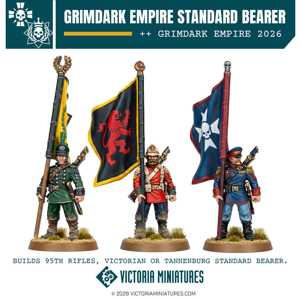 Grimdark Empire Standard Bearer Kit Victoria Miniatures