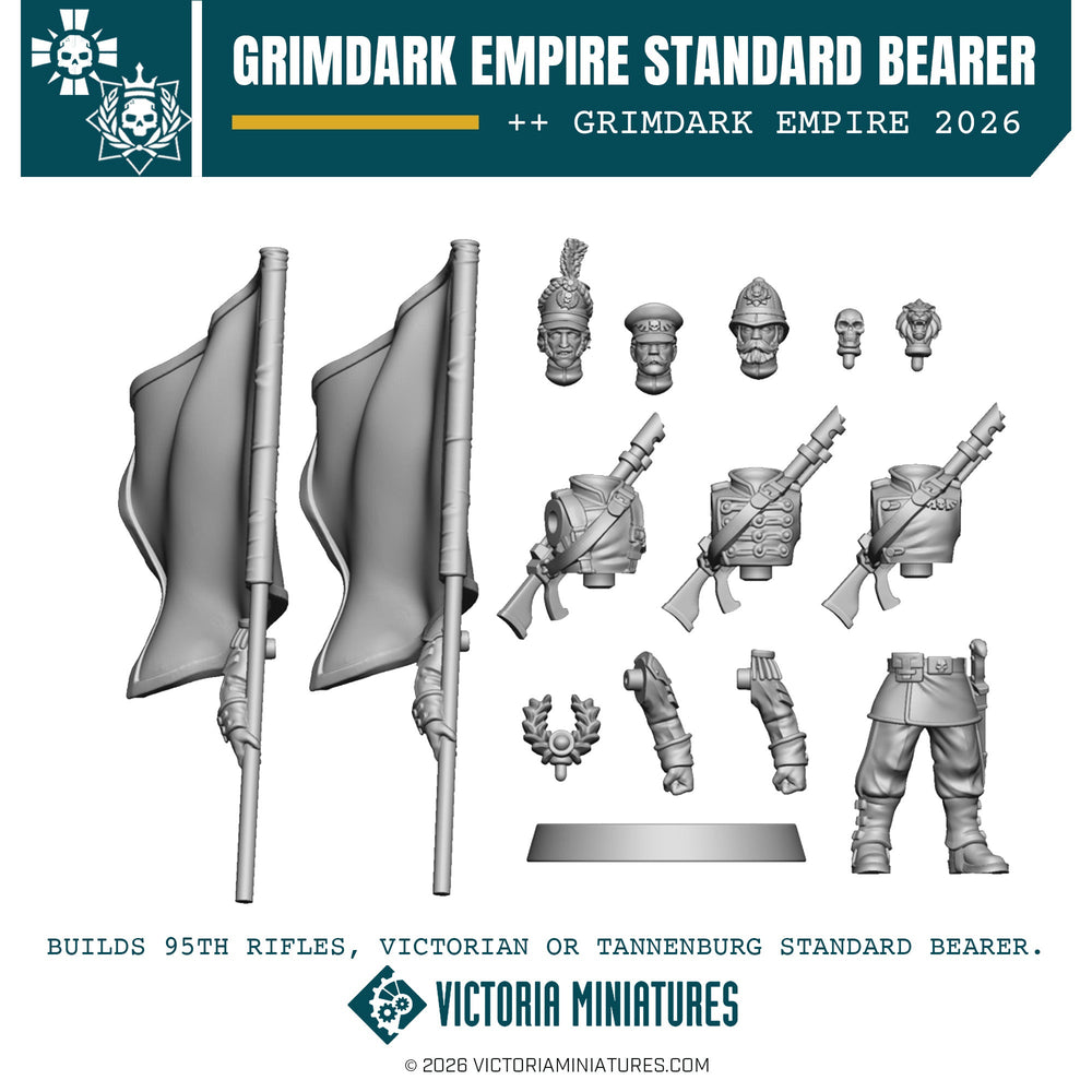 Grimdark Empire Standard Bearer Kit Victoria Miniatures