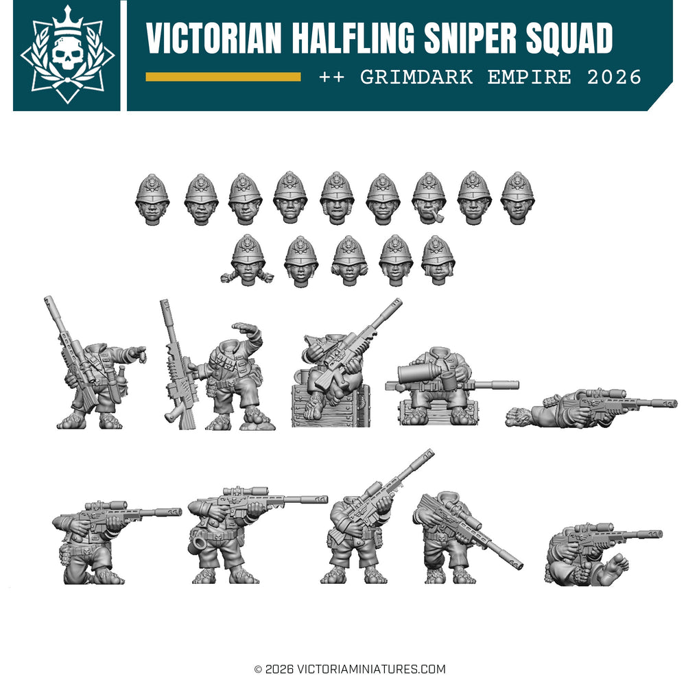 Victorian Halfling Sniper Squad Victoria Miniatures