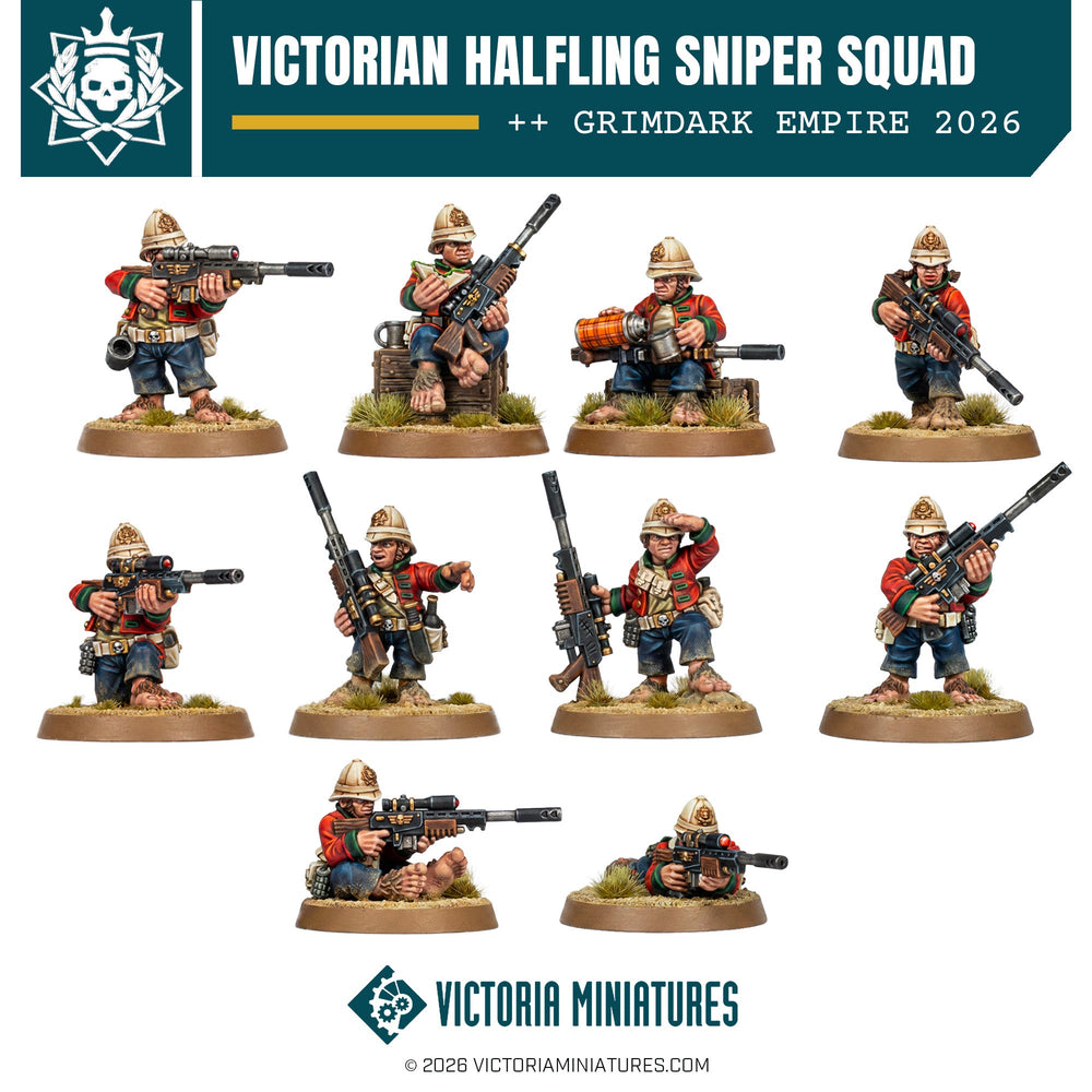 Victorian Halfling Sniper Squad Victoria Miniatures