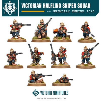 Victorian Halfling Sniper Squad Victoria Miniatures