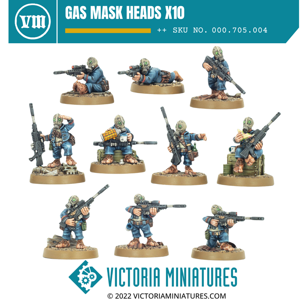 Gas Mask Heads x10