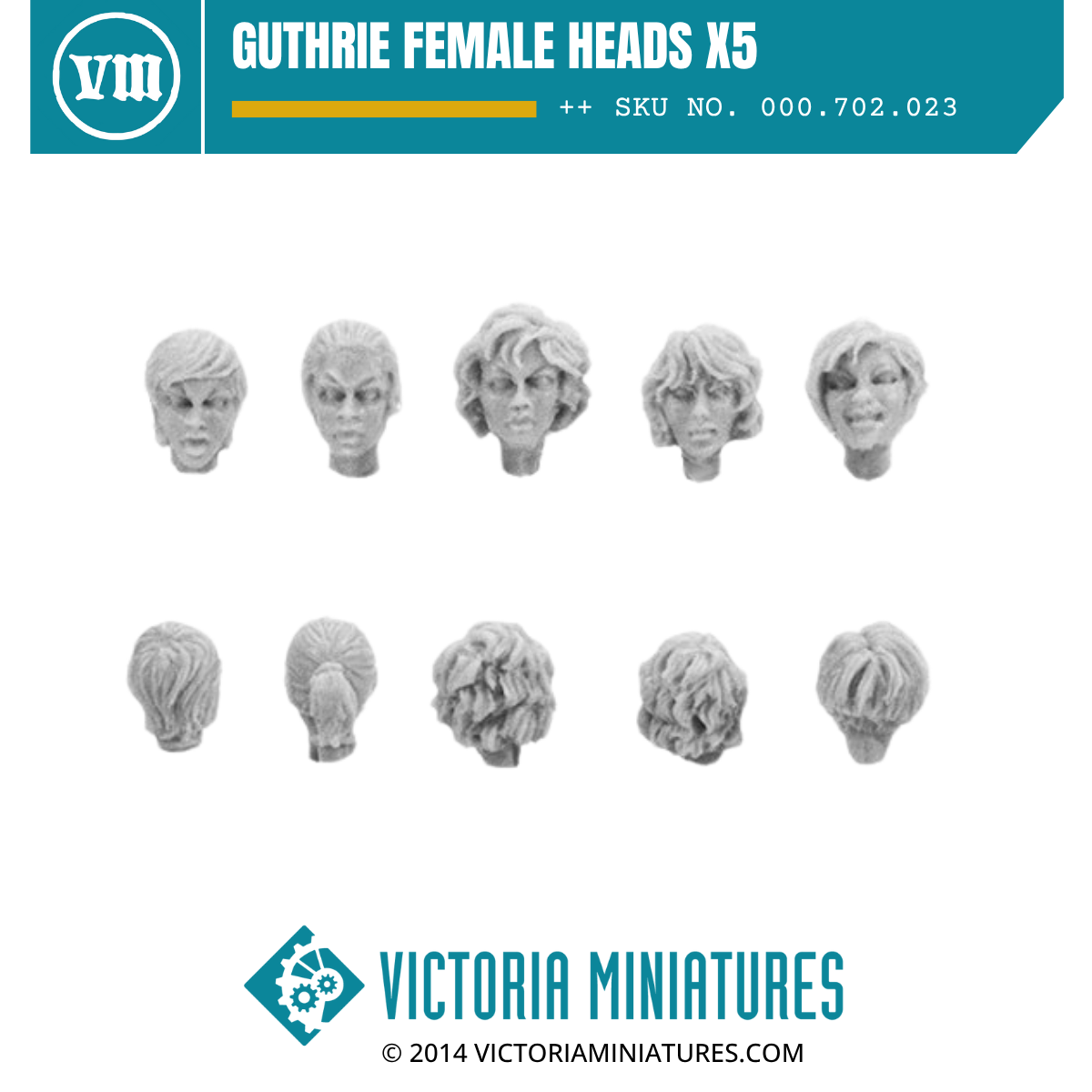 Guthrie Female Heads x5