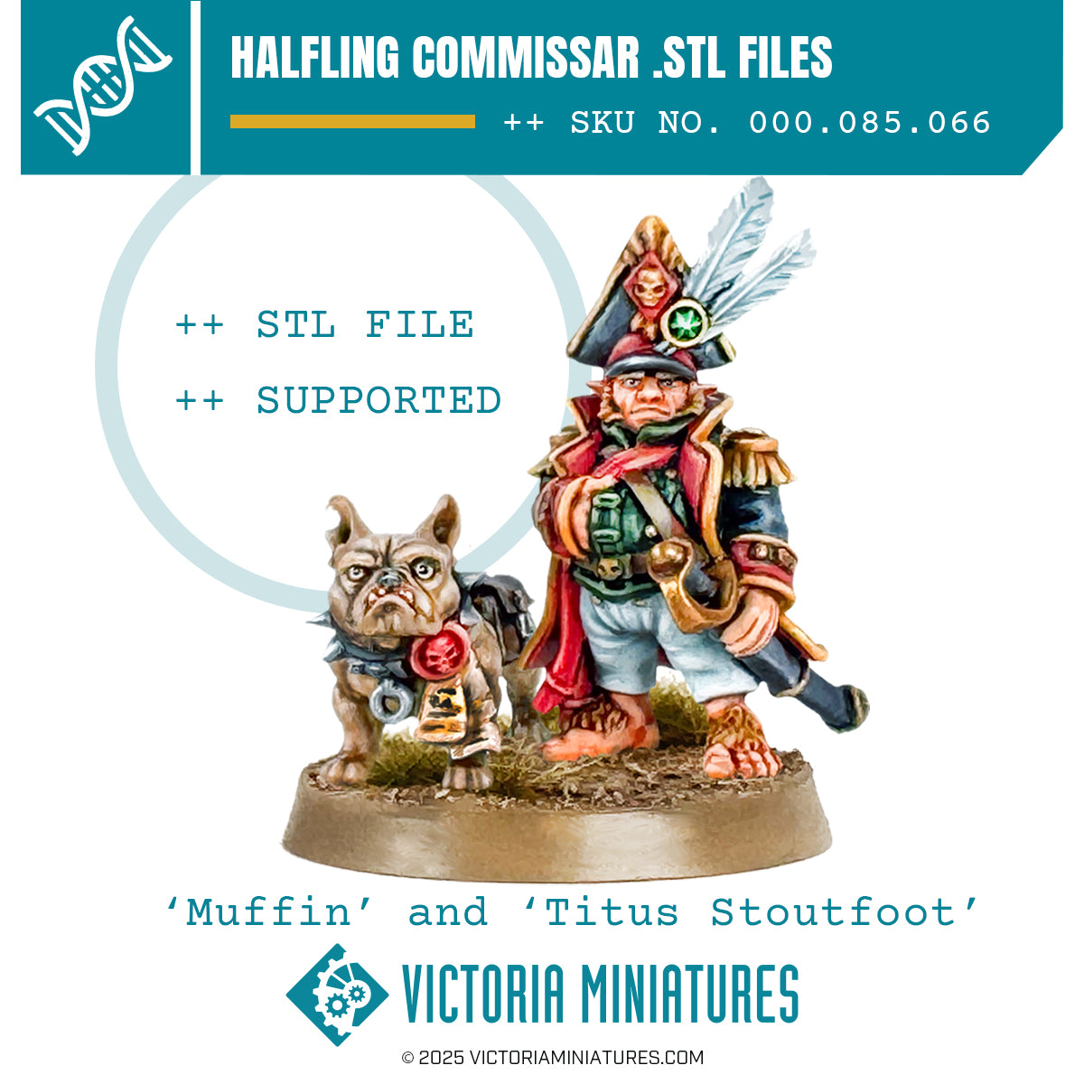 Halfling Commissar and Dog.STL Download