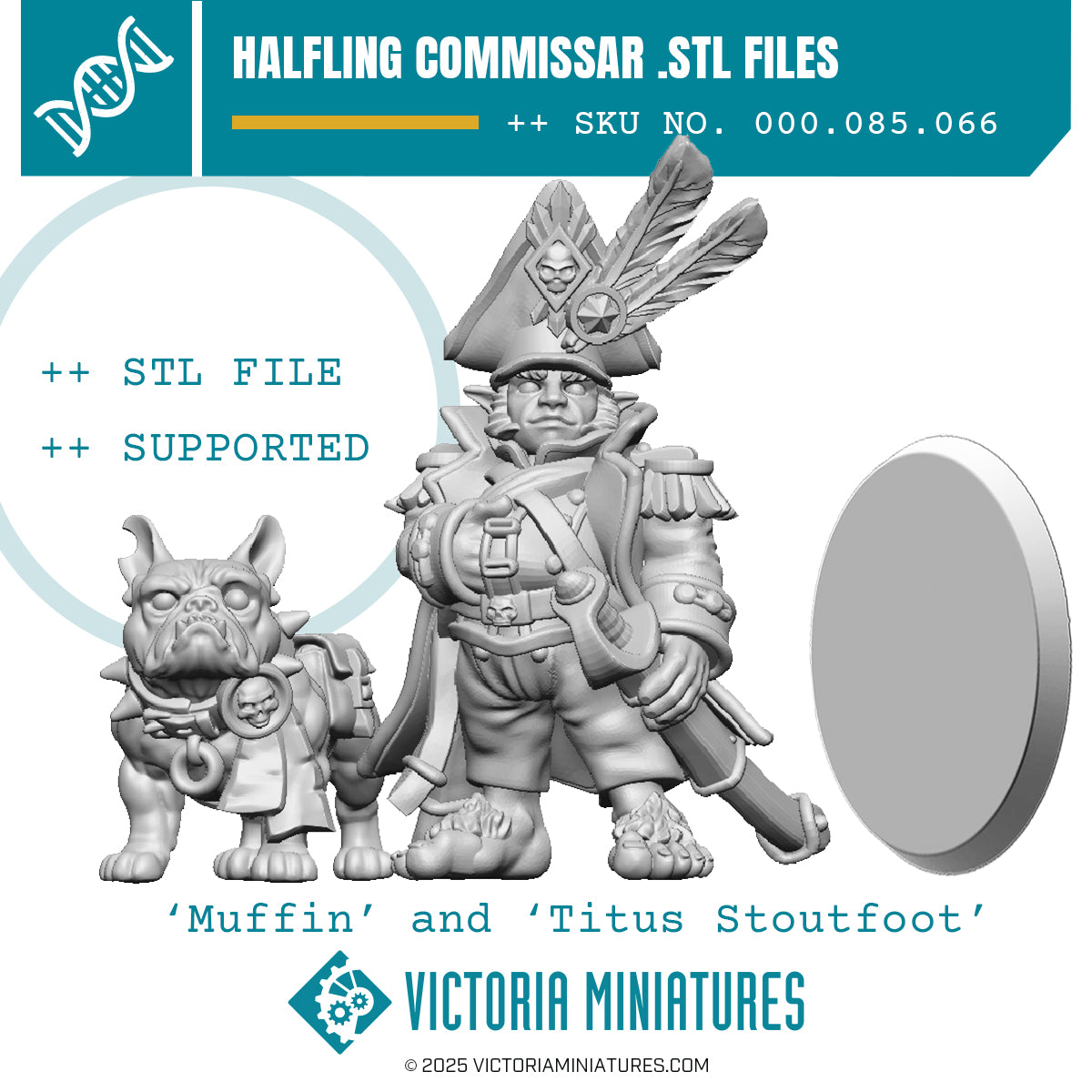 Halfling Commissar and Dog.STL Download