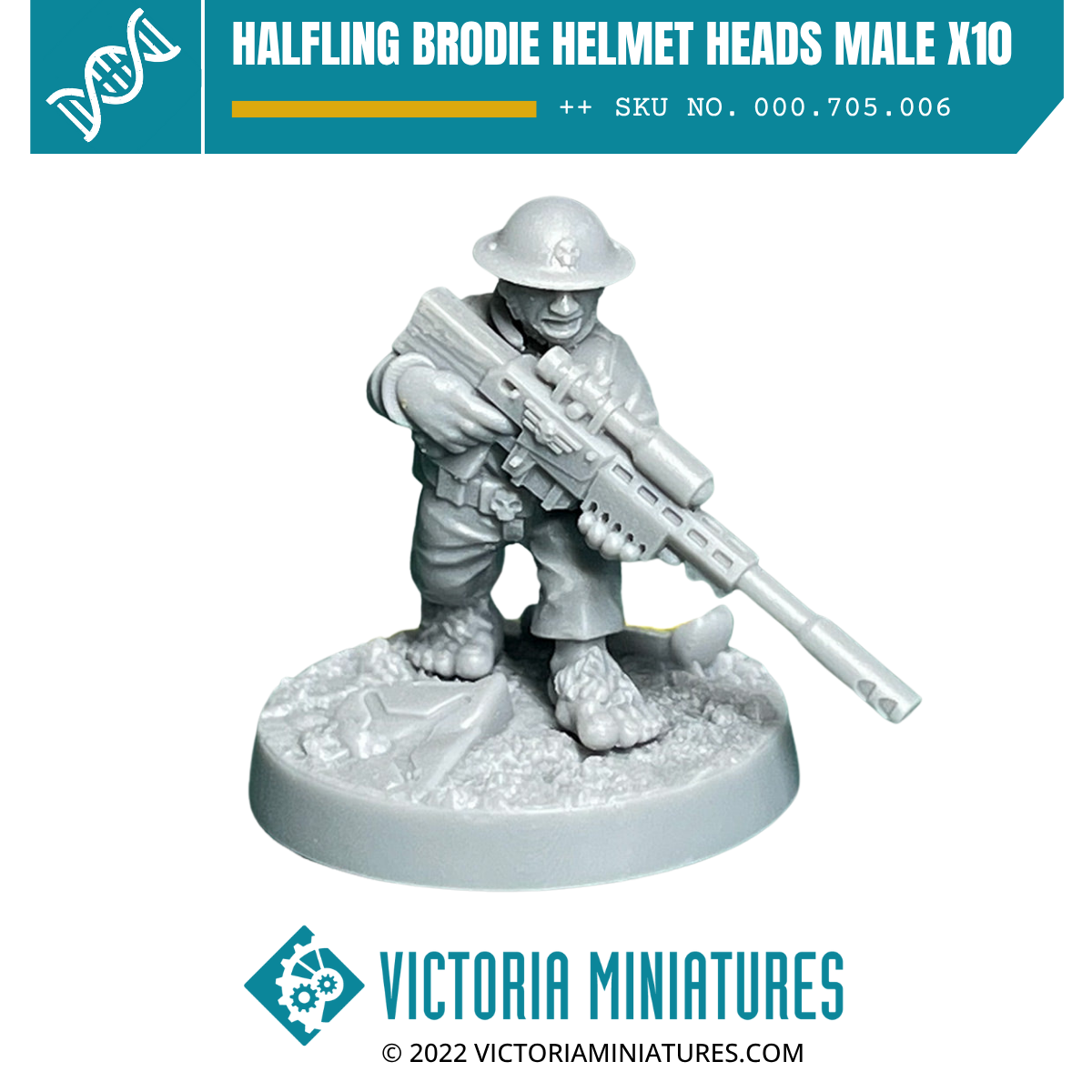 Halfling Brodie Helmet Heads Male x10