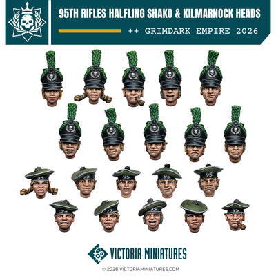 Halfling Shako and Kilmarnock Heads x20 Victoria Miniatures