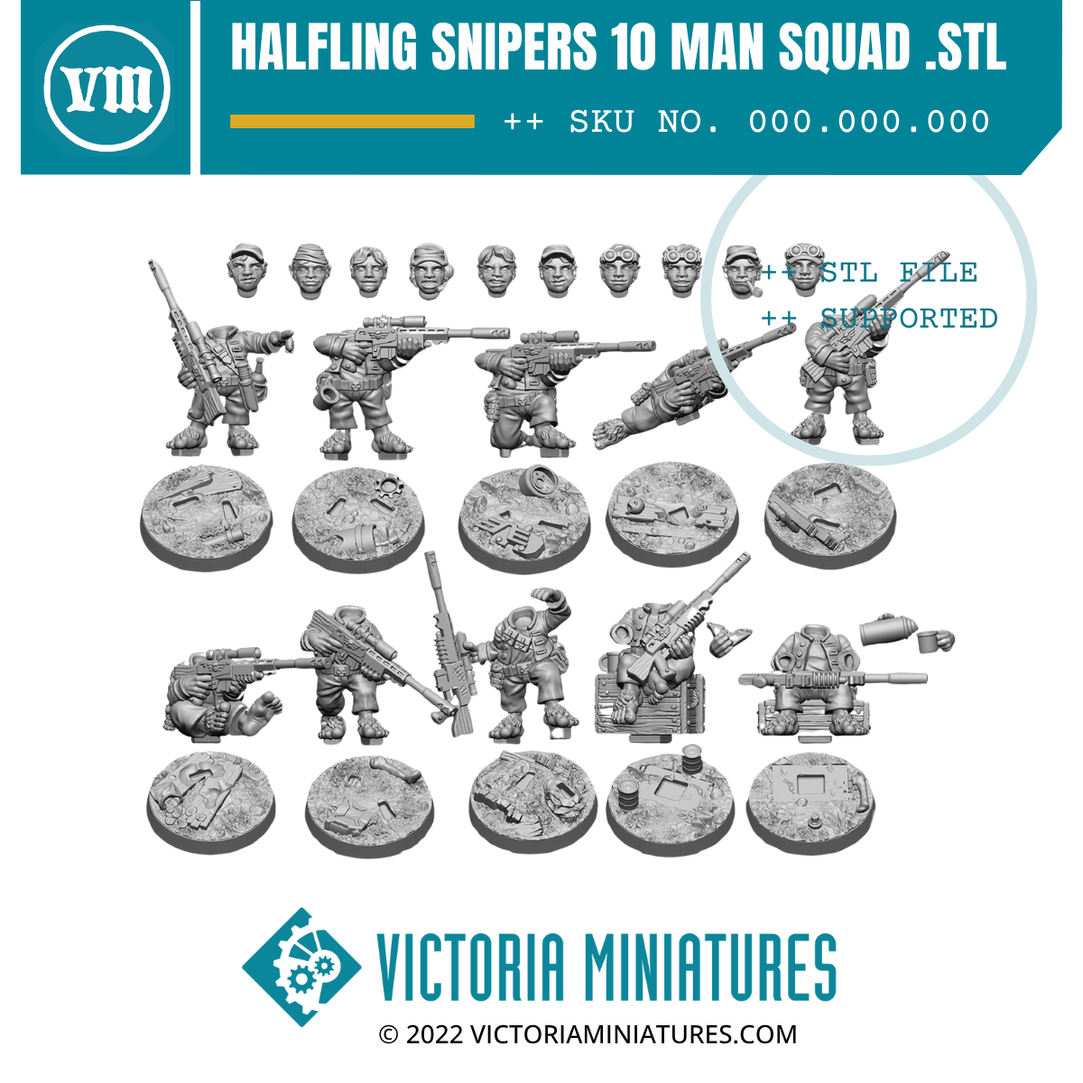 Halfling Snipers 10 Man Squad .STL Files