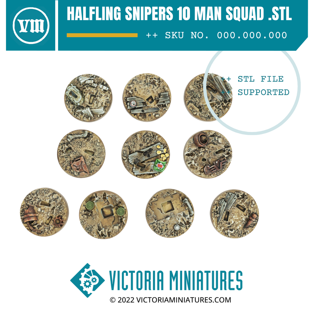 Halfling Snipers 10 Man Squad .STL Files