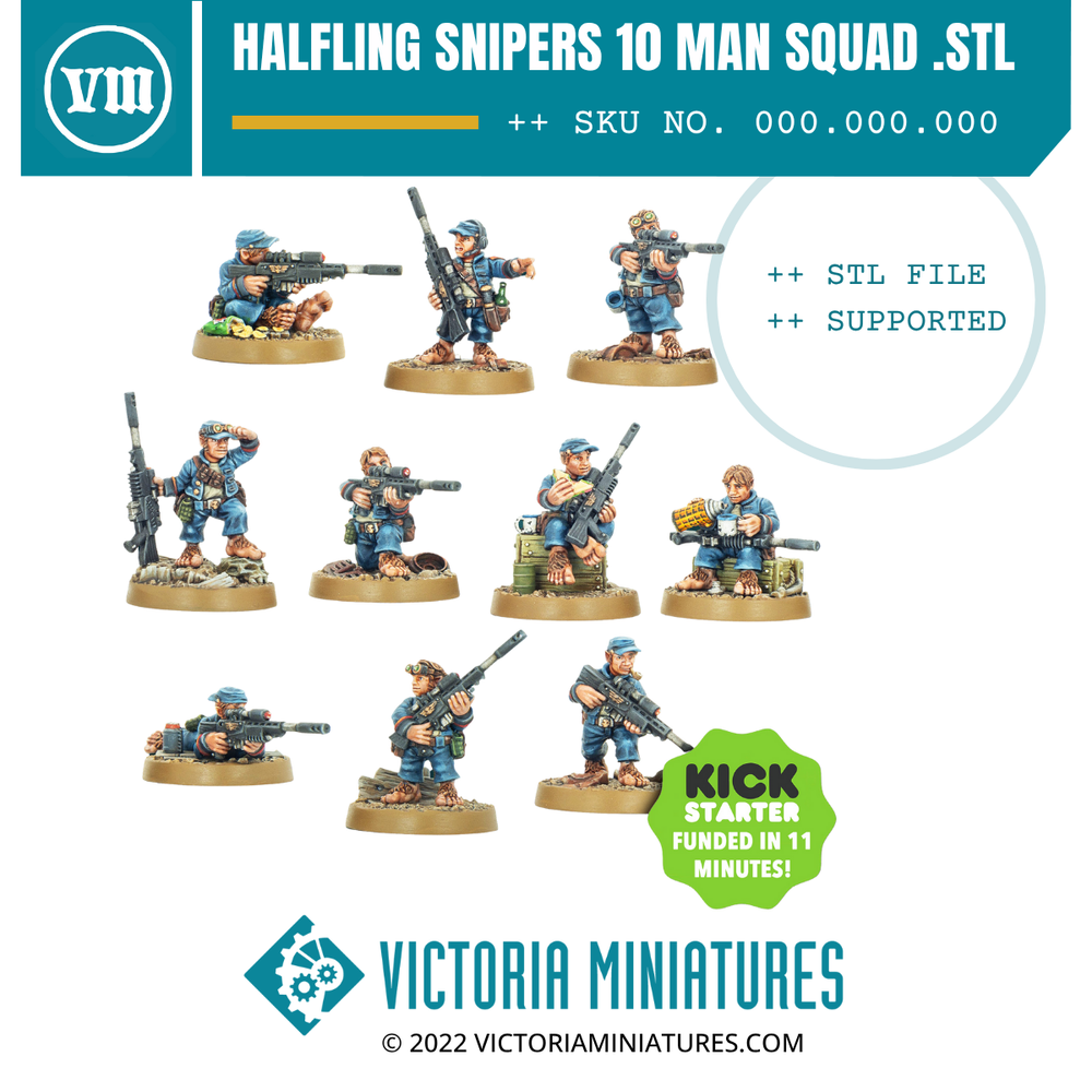 Halfling Snipers 10 Man Squad .STL Files