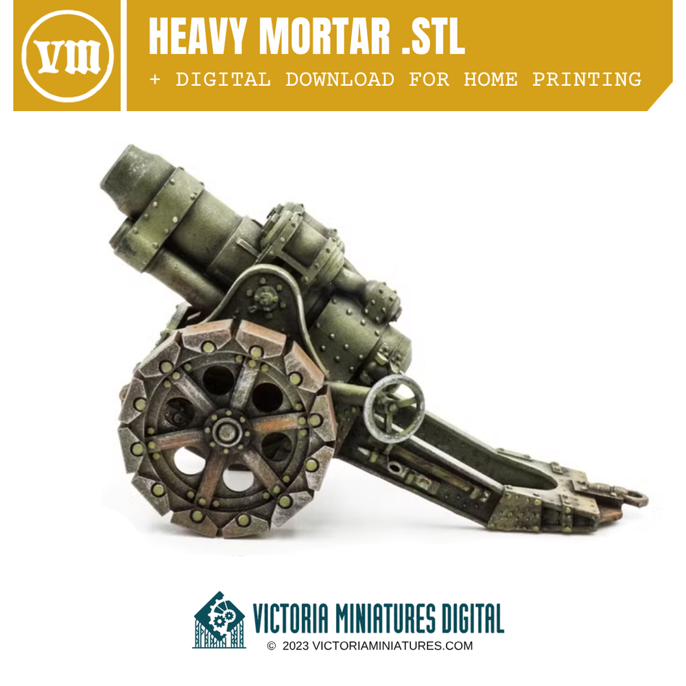 Heavy Mortar .STL Download Victoria Miniatures