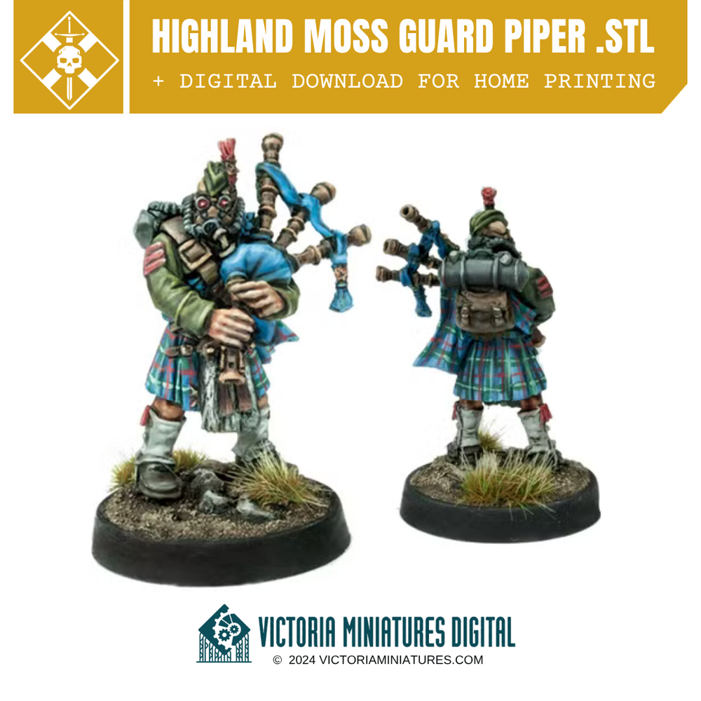 Highland Moss Guard Piper .STL Download Victoria Miniatures