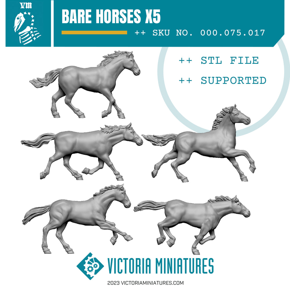 Bare Horses x5 .STL Download