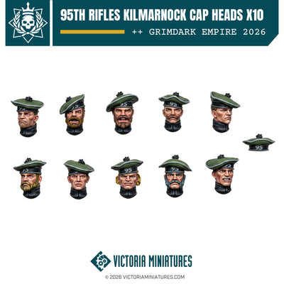 95th Rifles Kilmarnock Cap Heads (Male) Victoria Miniatures